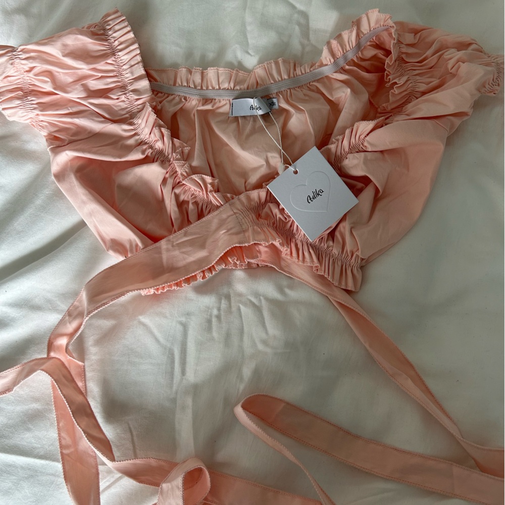 Adika light pink wrap top size xs